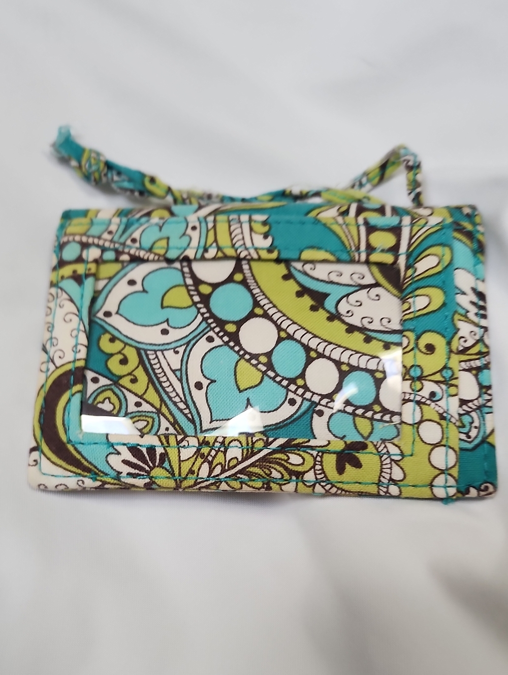 Vera Bradley Turquoise Green Paisley Travel Wallet - Women's Bag
